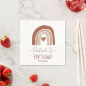 彼女の自然茶色のための愛らしい虹の赤ちゃんシャワー スタンダードカクテルナプキン (インサイチュ)
