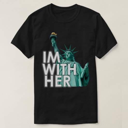 彼女の自由の女神と一緒にいる Tシャツ (デザイン正面)