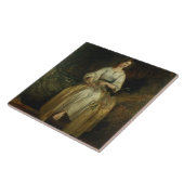 彼女の花輪1842年を編んでいるオフェリア(パネルの油) タイル (側面)