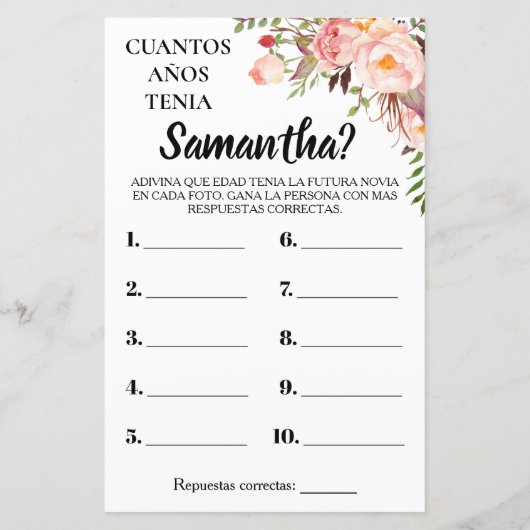 彼女の英語のゲームは何歳だったスペインの (裏面)