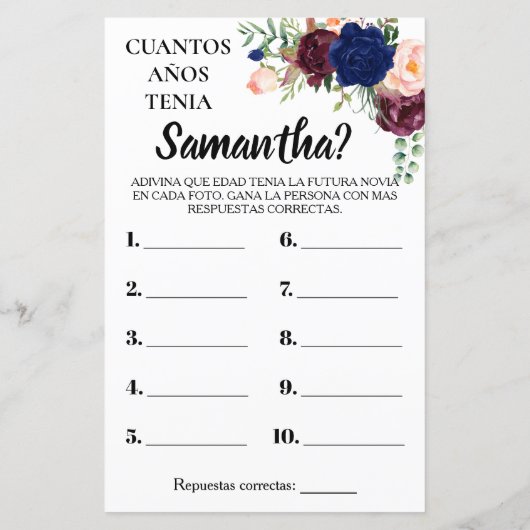 彼女の英語のゲームは何歳だったスペインの (裏面)