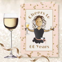 彼女の華やかな60歳の誕生日おめでとう カード