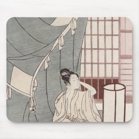 彼女の蚊帳によってひざまずいている若い女性1766年 マウスパッド (正面)