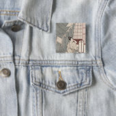 彼女の蚊帳によってひざまずいている若い女性1766年 缶バッジ (インサイチュ)