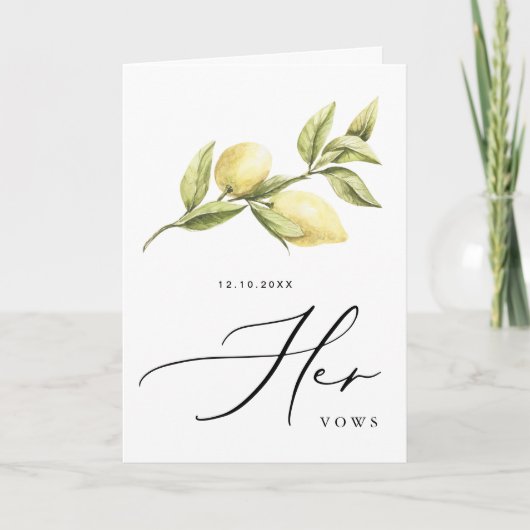彼女の誓いイエローレモ結婚ンの誓いカード 案内状 (正面)