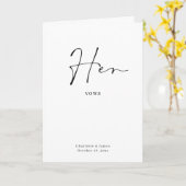 彼女の誓いカードのミニマリストのスクリプト カード (黄色い花)