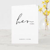彼女の誓いカードのミニマルなスクリプトの誓い カード (黄色い花)