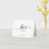 彼女の誓いミニマルなスクリプトフォント結婚式の日カード カード (黄色い花)