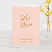 彼女の誓い赤面ピシンプルンク結婚クの誓いの本 カード (黄色い花)