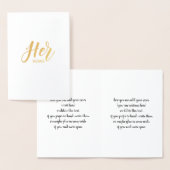 彼女の誓い-クラフトカードの金ゴールドフォイルカード 箔カード (ディスプレー)