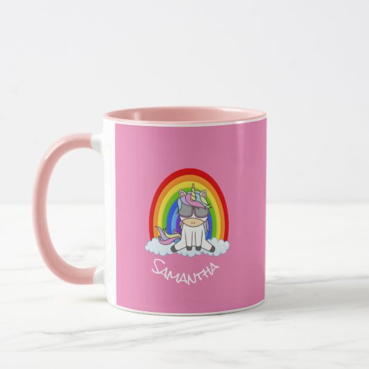 彼女の誕生日にピッタリのピンクのユニコーンマグ マグカップ (左)