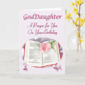 彼女の誕生日のゴド娘のための祈りの言葉 カード (黄色い花)