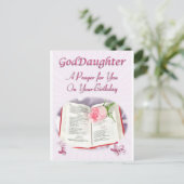 彼女の誕生日のゴド娘のための祈りの言葉 ポストカード (スタンド正面)