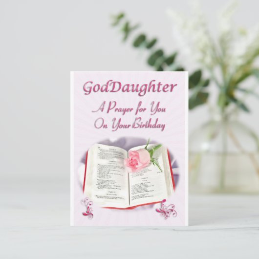 彼女の誕生日のゴド娘のための祈りの言葉 ポストカード (スタンド正面)