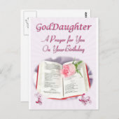 彼女の誕生日のゴド娘のための祈りの言葉 ポストカード (正面/裏面)