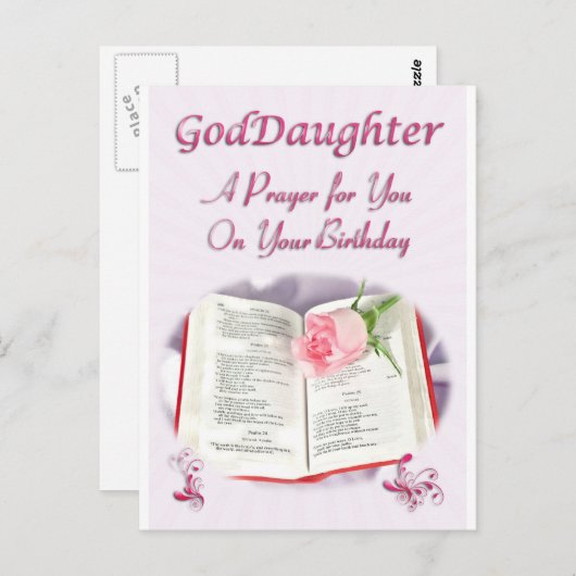 彼女の誕生日のゴド娘のための祈りの言葉 ポストカード (正面/裏面)