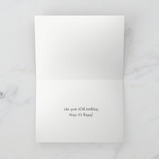 彼女の誕生日の挨拶のためのおもしろいな第30または年齢 カード (内部)