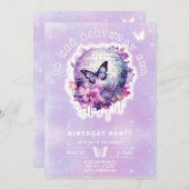 彼女の誕生日の誕生日の招待の女10代のの子 招待状 (正面/裏面)