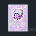 彼女の誕生日の誕生日の招待の女10代のの子 招待状<br><div class="desc">この「彼女の誕生日の時代」の誕生日の招待は、紫色の蝶のまわりにとディスコインスパイアボールを含む – TSとあなたのスウィートな女の子の甘い16の誕生日に理想的！</div>