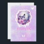 彼女の誕生日の誕生日の招待の女10代のの子 招待状<br><div class="desc">この「彼女の誕生日の時代」の誕生日の招待は、紫色の蝶のまわりにとディスコインスパイアボールを含む – TSとあなたのスウィートな女の子の甘い16の誕生日に理想的！</div>