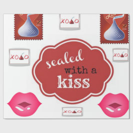 彼女の誕生日を包むキス10代の若者の紙を封印 ラッピングペーパー