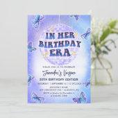 彼女の誕生日エラパープルバタフライ誕生日 招待状 (スタンド正面)