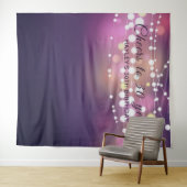 彼女の誕生日写真用背景 ストリングライト 紫 タペストリー (インサイチュ(横))