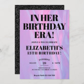 彼女の誕生日時代では年齢の誕生日パーティー 招待状 (正面/裏面)