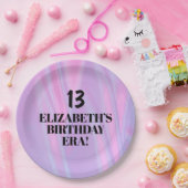 彼女の誕生日時代で任意の年齢の誕生日パーティー ペーパープレート (パーティー)