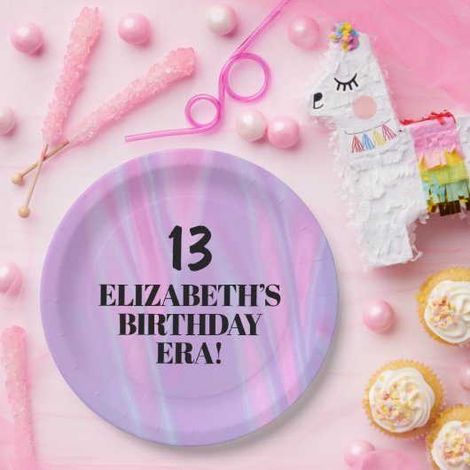 彼女の誕生日時代で任意の年齢の誕生日パーティー ペーパープレート (パーティー)