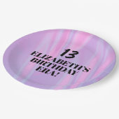 彼女の誕生日時代で任意の年齢の誕生日パーティー ペーパープレート (アングル)