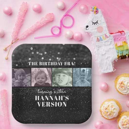 彼女の誕生日時代の写真時代の誕生日パーティー ペーパープレート (パーティー)