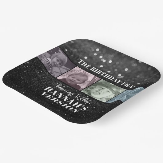 彼女の誕生日時代の写真時代の誕生日パーティー ペーパープレート (傾斜あり)