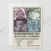 彼女の誕生日時代の写真時代の誕生日パーティー 招待状 (正面)