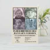 彼女の誕生日時代の写真時代の誕生日パーティー 招待状 (スタンド正面)