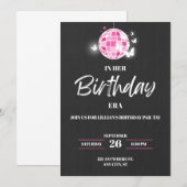 彼女の誕生日時代の女の子の誕生日招待状 招待状 (正面/裏面)