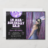 彼女の誕生日時代の誕生日パーティーの写真 招待状 (正面)