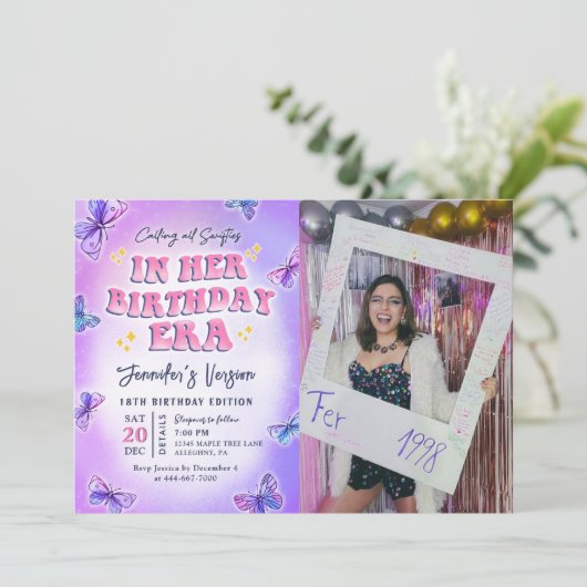 彼女の誕生日時代の誕生日パーティーの写真 招待状 (スタンド正面)