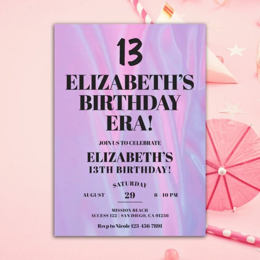 彼女の誕生日時代13th誕生日パーティーで 招待状