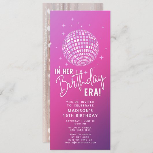 彼女の誕生日時代,時代パーティー,時代パーティー写真 招待状 (正面/裏面)