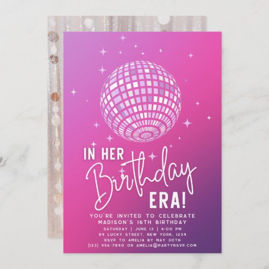 彼女の誕生日時代,時代パーティー,時代パーティー写真 招待状 (正面/裏面)