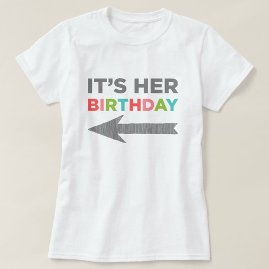 彼女の誕生日(右矢印) Tシャツ (デザイン正面)