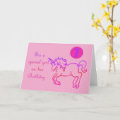 彼女の誕生日Unicorn 7thの特別な少女のために カード (黄色い花)
