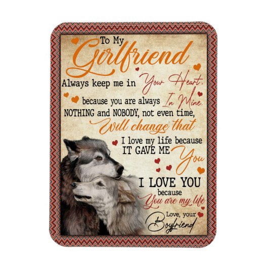 彼女の贈り物|私のガールフレンド宛の手紙 マグネット (縦)