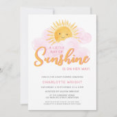 彼女の赤ちゃんシャワーには少し日光が当たる 招待状 (正面)