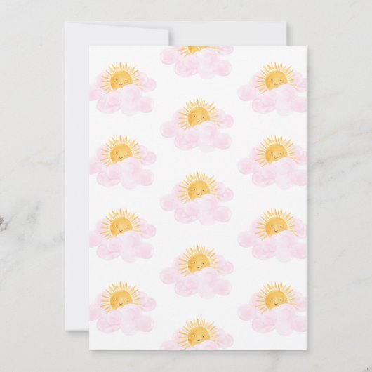 彼女の赤ちゃんシャワーには少し日光が当たる 招待状 (裏面)