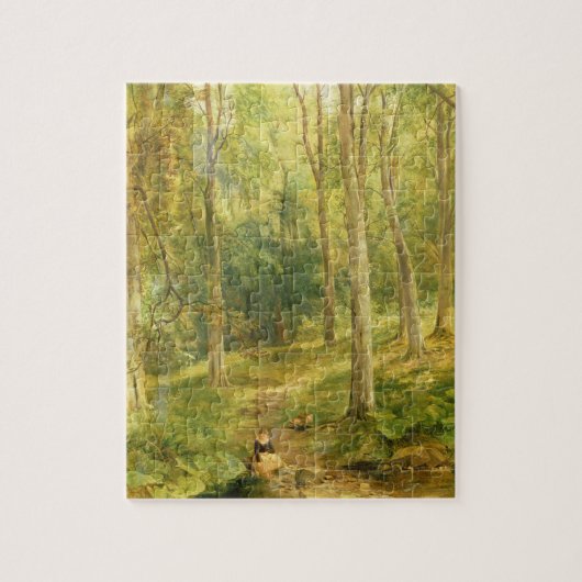 彼女の足を浸している若い女の子 ジグソーパズル (縦)