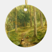 彼女の足を浸している若い女の子 セラミックオーナメント (正面)