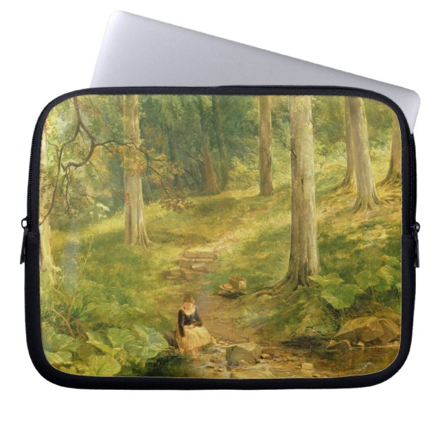 彼女の足を浸している若い女の子 ラップトップスリーブ (正面)