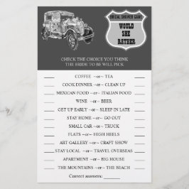 彼女の車のシャワ結婚ーのゲームカードは チラシ